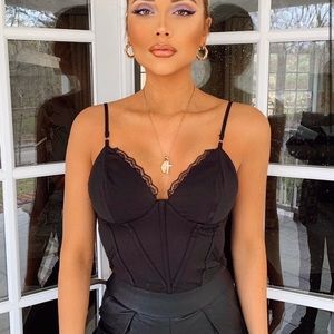 Black Corset Top with Lace 💕